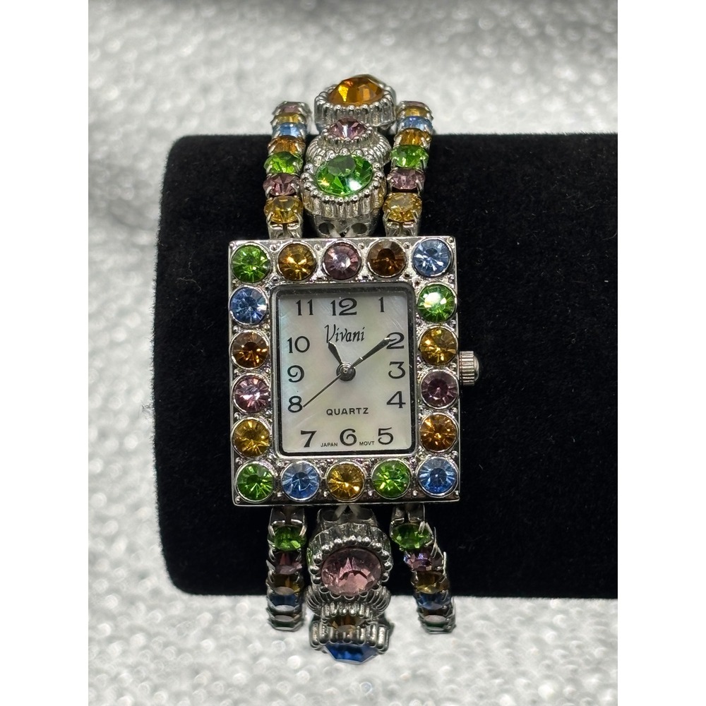 Vivani Women's Multi-Color Crystal Quartz‎ Japanese Movement Watch Bracelet